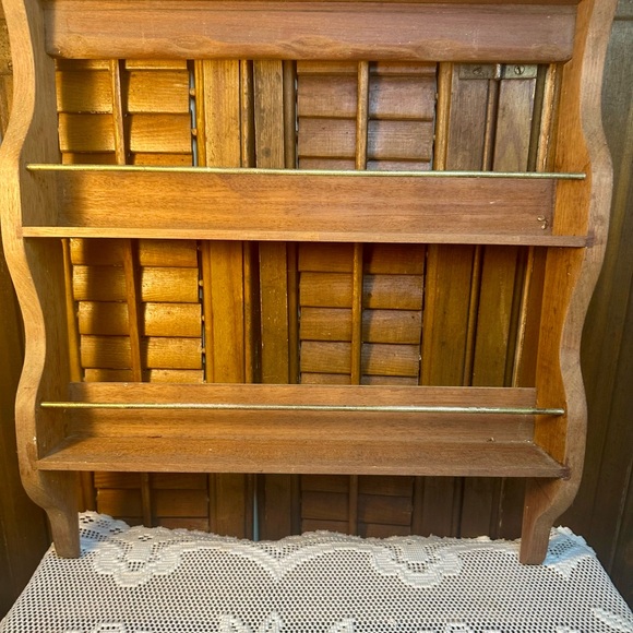 Rare Antique Wooden Spice Rack with 16 Glass Apothecary Jars Farmhouse - Picture 8 of 15